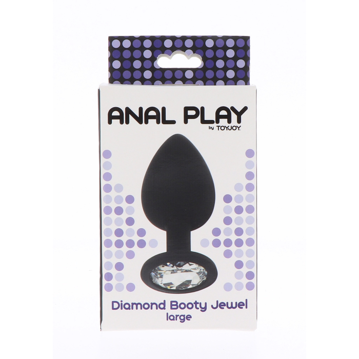 Анальна пробка Toy Joy Diamond Booty Jewel з кристалом, чорний, Large