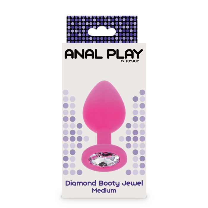 Анальна пробка Toy Joy Diamond Booty Jewel з каменем, рожевий, Medium