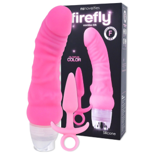 Набір Вібратор та Анальна пробка NS Novelties Firefly Combo Kit, рожевий