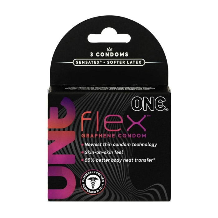 Презервативи ультратонкі ONE Flex із графеном (ціна за упаковку, 3 шт.)