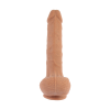 Фалоімітатор реалістичний із мошонкою Chisa T-skin ReaL Funky Dick на присосці, бежевий