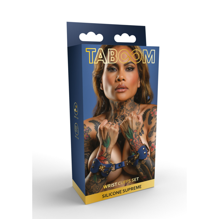 Комплект силіконових наручників на зап'ясті Taboom Silicone Supreme, синій