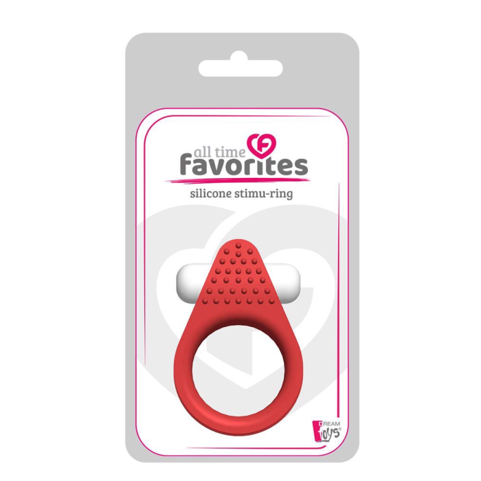 Ерекційне кільце Dream Toys All Time Favorites з рельєфним виступом, червоне