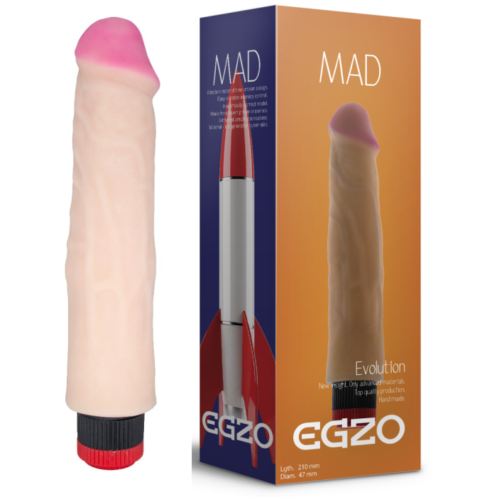 Вібратор реалістичний EGZO MAD Ciberskin Burning Lover на батареях