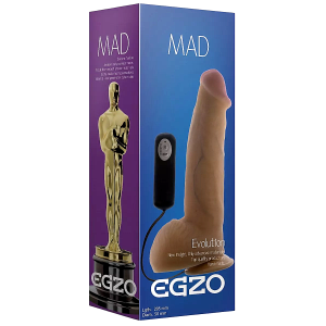 Вібратор реалістичний на присосці EGZO Mad Evolution Stormy Lover із провідним пультом керування