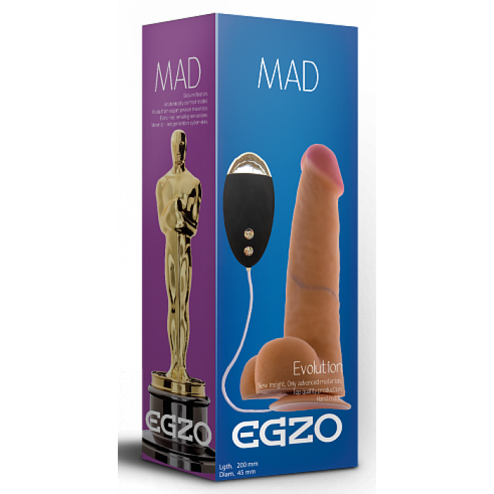 Вібратор на присосці EGZO MAD Ciberskin Amorous Lovery з дротовим пультом управління