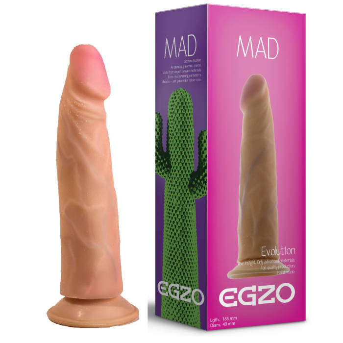 Фалоімітатор реалістичний EGZO Mad Evolution Ciberskin Keen Lover на присосці, тілесний