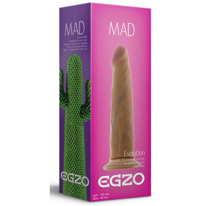 Фалоімітатор реалістичний EGZO Mad Evolution Ciberskin Keen Lover на присосці, тілесний