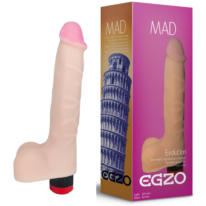 Вібратор реалістичний EGZO MAD Ciberskin Fiery Lover на батарейках