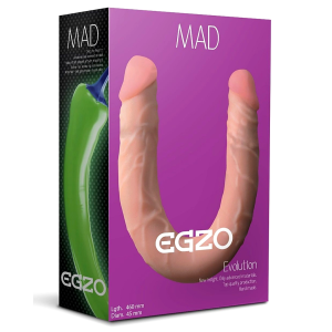 Двосторонній фалоімітатор EGZO MAD Ciberskin "FLEX&FIX" 46 см*4,5 см