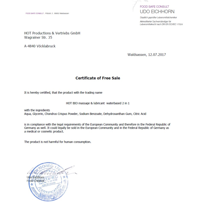Лубрикант і масажний гель 2 в 1 Hot Bio Line, 200 мл