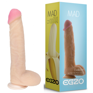 Фалоімітатор реалістичний з мошонкою EGZO MAD Ciberskin Ardent Lover на присосці