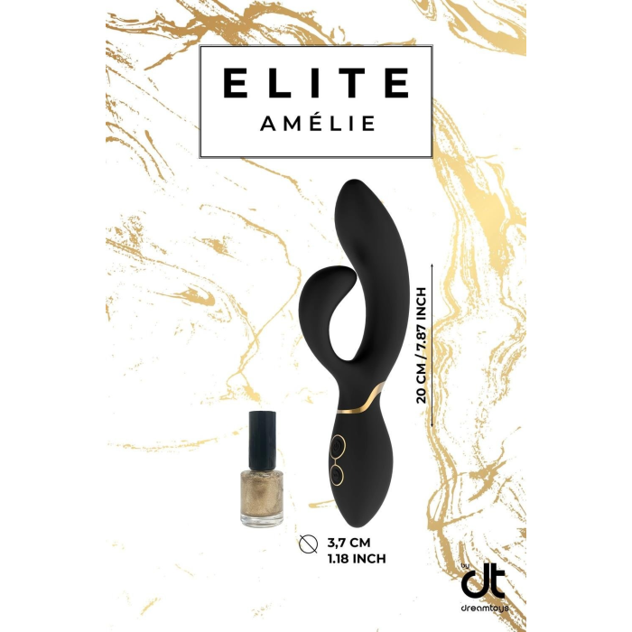 Вібромасажер кролик Dream Toys ELITE AMELIE чорний