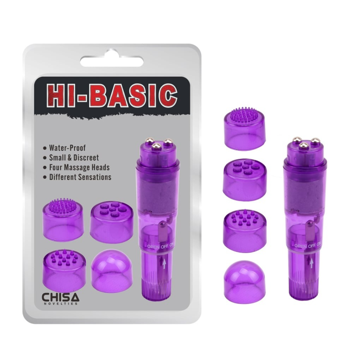 Вібратор кліторальний з насадками Chisa Hi-Basic, фіолетовий