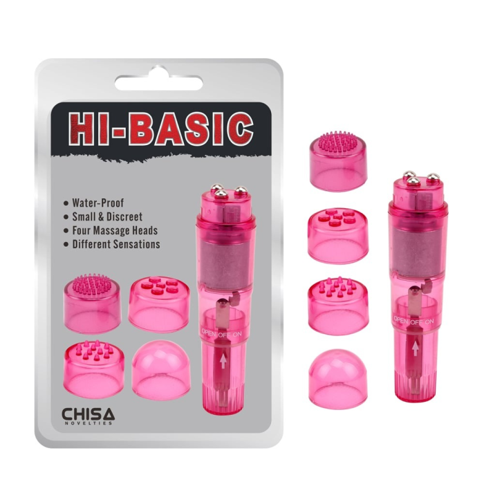 Вібратор кліторальний з насадками Chisa Hi-Basic, рожевий
