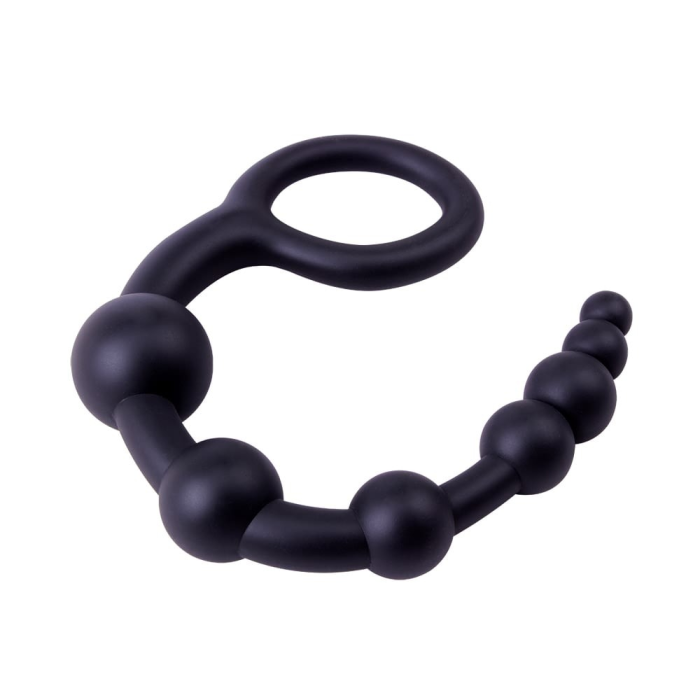Анальний ланцюжок Chisa Black Mont 9.4 з ланками різних діаметрів, чорна