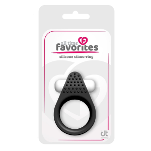 Кільце ерекційне з рельєфним виступом для клітора Dream Toys All Time Favorites чорне