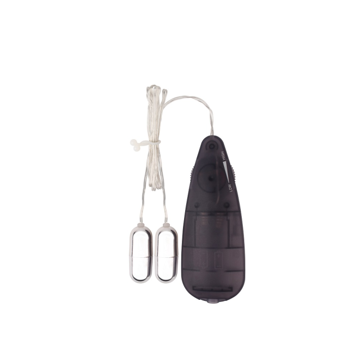 Вібропулі сріблясті Chisa Hi-Basic Double Play Bullets Vibrator з чорним пультом управління