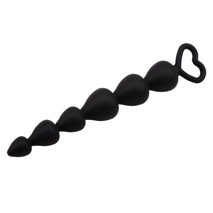 Анальна ялинка сердечка Chisa Black Mont Elite Lover's Beads 17см / 2,5 см