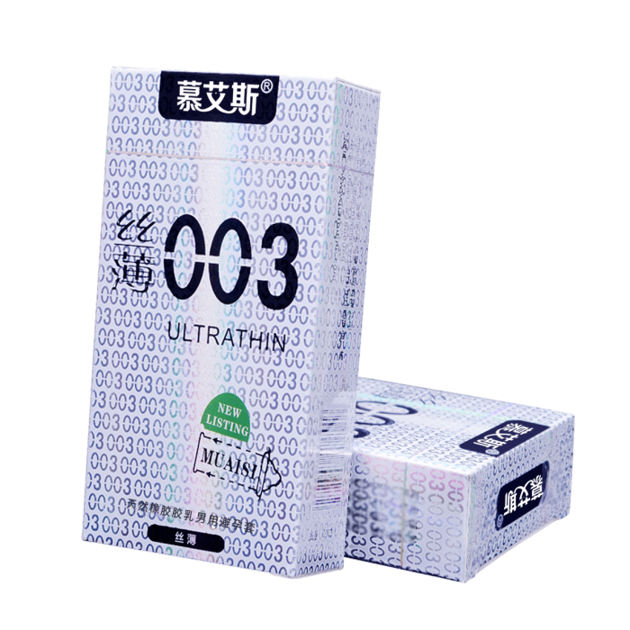 Набір ультратонких презервативів Muaisi 0,03 мм, Silver (в упаковці 12 шт.)