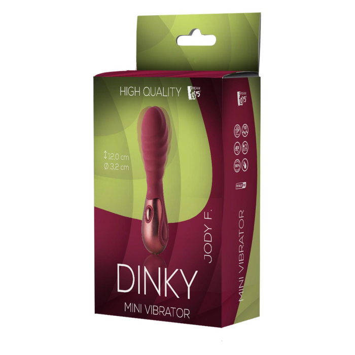 Мини вибратор рельефный Dream Toys Dinky Mini Vibrator Jody F бордовый, 12 см х 3.2 см