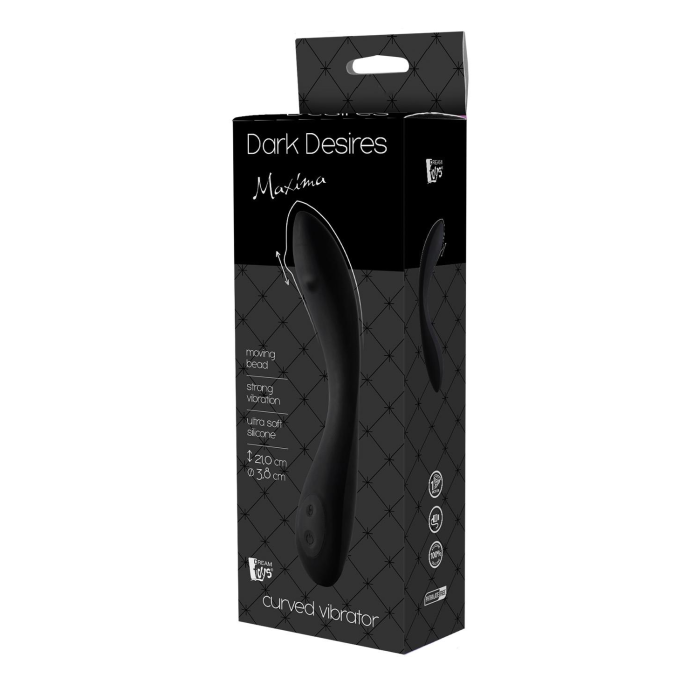 Вібратор із посиленою стимуляцією точки G Dream Toys Dark Desires Maxima чорний, 21 х 3.8 см