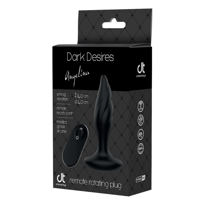 Хвиляста анальна пробка з пультом керування Dream Тoys Dark Desires Angelina чорна