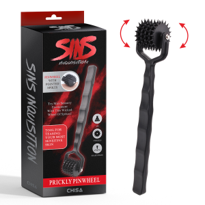 Колесо Вартенберга з 5 коліщатками Chisa Sins Inquisitio Prickly Pinwheel, чорне