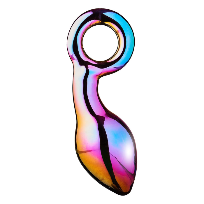 Анальний плаг із боросилікатного скла GLAMOUR GLASS CHUNKY RING PLUG