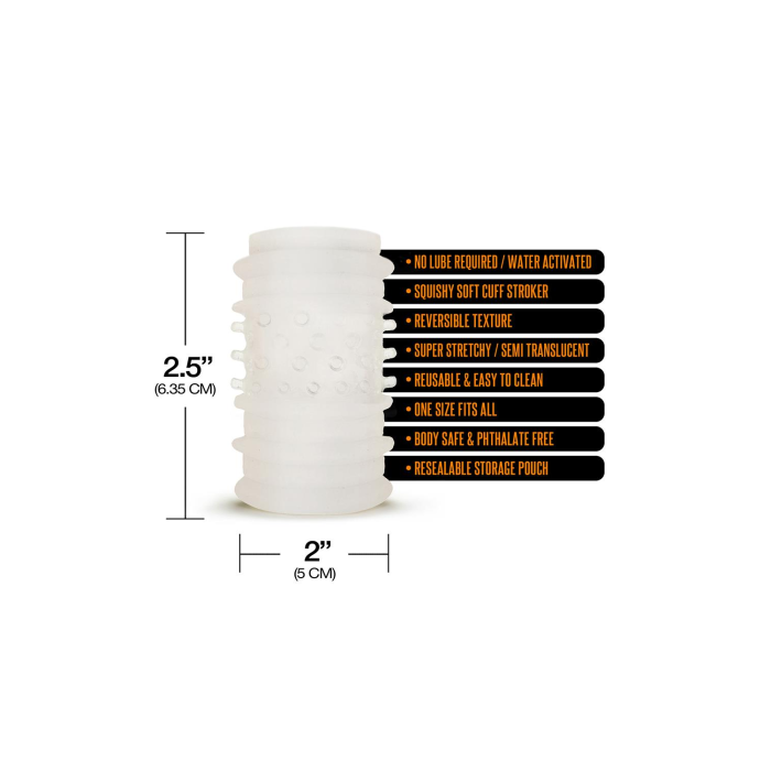 Мастурбатор рельєфний, що самозмащується Global Novelties Just Add Water Whack Pack Cuff, білий
