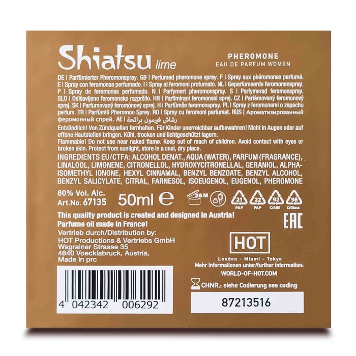 Парфуми із феромонами жіночі SHIATSU Pheromone Fragrance women lime, 50 мл