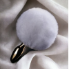 Анальна пробка у вигляді хвоста кролика Upko Rabbit Fur Bunny Tail Small Butt Plug з кролячого хутра