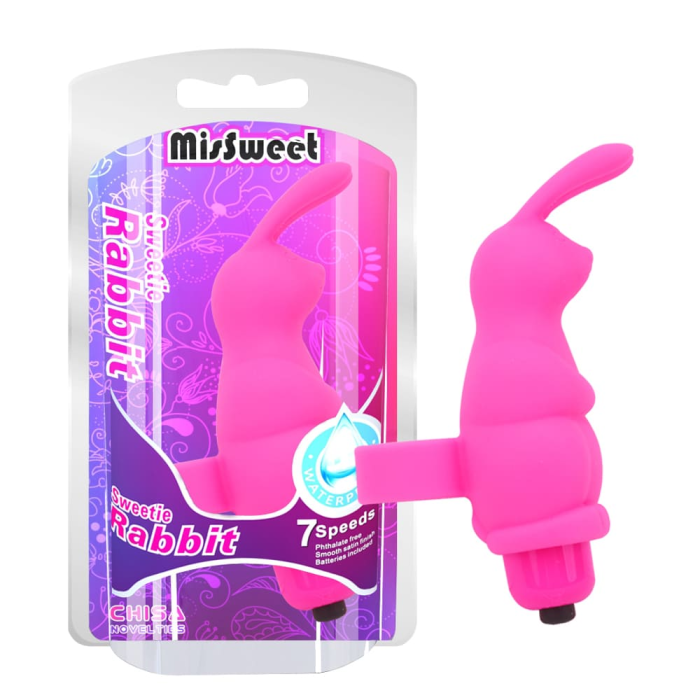 Вібратор для клітора на палець Chisa Mis Sweet Sweetie Rabbit у формі кролика, рожевий