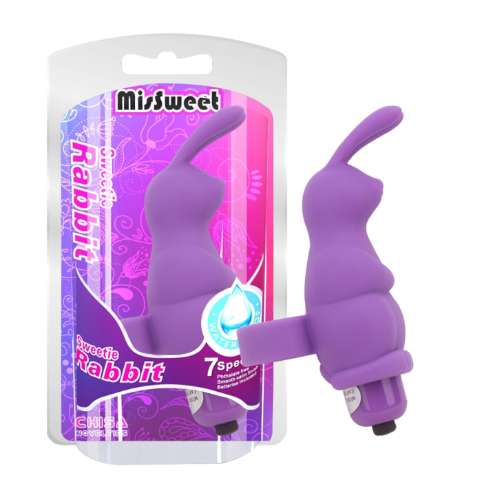 Вібромасажер у вигляді кролика на палець Chisa Mis Sweet Sweeiie Rabbit, фіолетовий