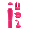 Вібратор для клітора з насадками Chisa Sweet Breeze, рожевий, 10 х 2.6 см