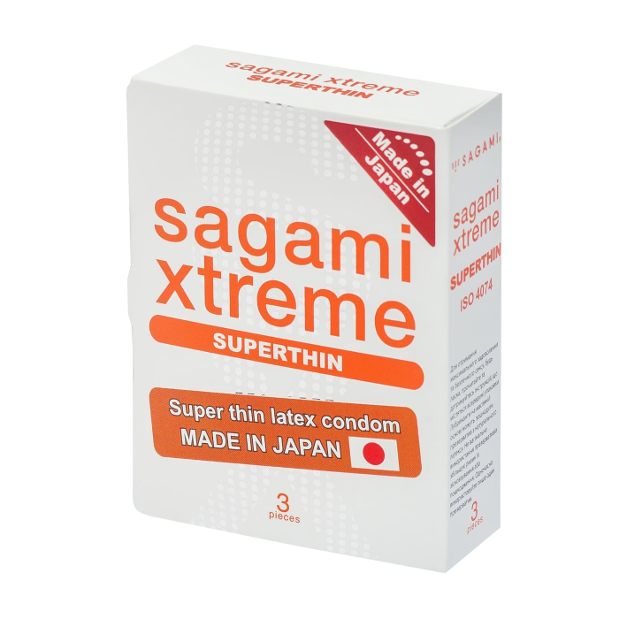 Супертонкі латексні презервативи Sagami Xtreme Superthhin (ціна за упаковку, 3 шт.)