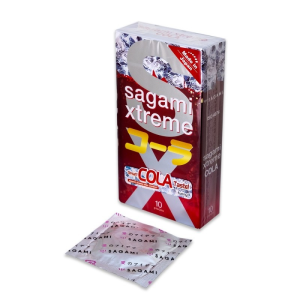 Супертонкі латексні презервативи Sagami Xtreme Cola flavor (ціна за упаковку, 3 шт.)