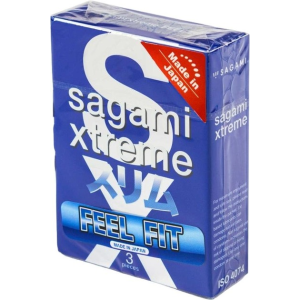 Супертонкие латексные презервативы Sagami Xtreme Feel Fit (цена за упаковку 3 шт.)