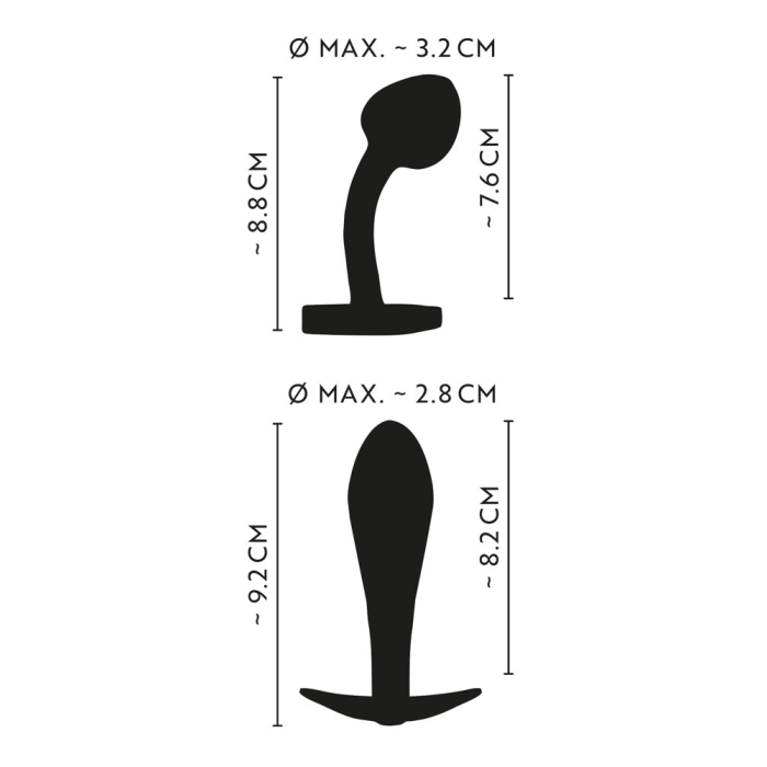 Набір металевих райдужних анальних пробок Anos Metal Butt Plug Set, 2 шт.