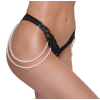Стринги Cottelli Collection з перлинними ланцюжками з боків, чорні, S/M