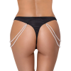Стринги Cottelli Collection з перлинними ланцюжками з боків, чорні, S/M