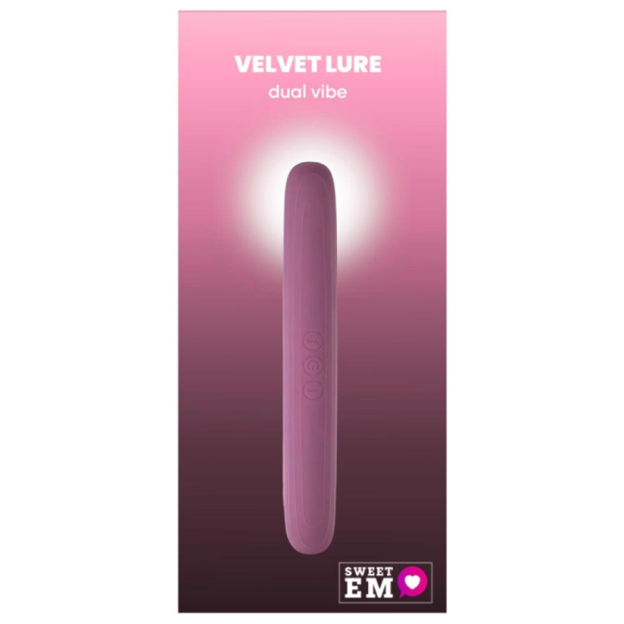 Вібратор двосторонній Sweet Em Velvet Lure, 10 режимів вібрації, фіолетовий