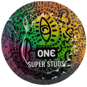 Набір латексних презервативів One Super Studs із точковим рельєфом (ціна за 5 шт.)