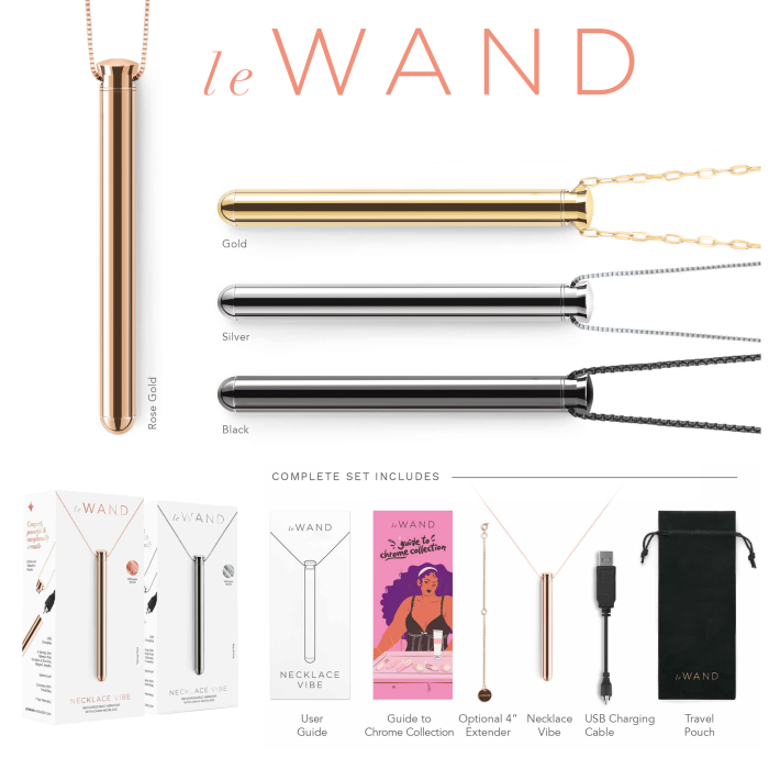 Віброкуля на ланцюжку Le Wand NECKLACE VIBE, металевий, золотий