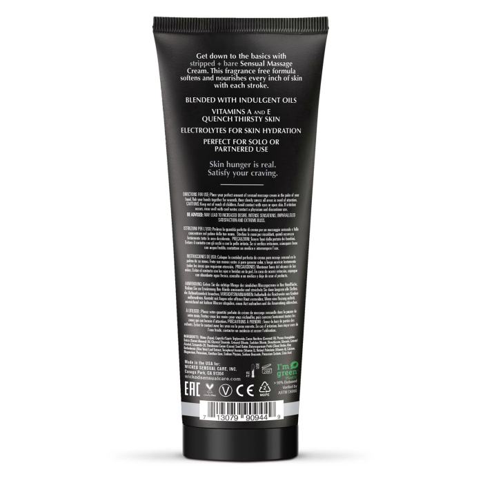Масажний крем Wicked Sensual Care Stripped & Bare без запаху, 120 мл