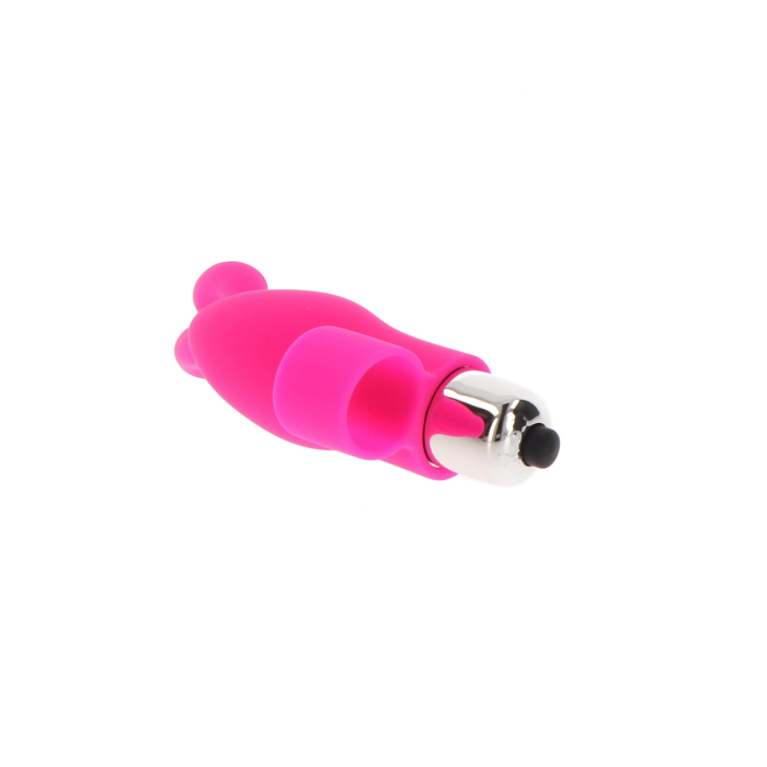 Вібратор на палець із кроликом TOY JOY рожевий, 10 х 2.6 см