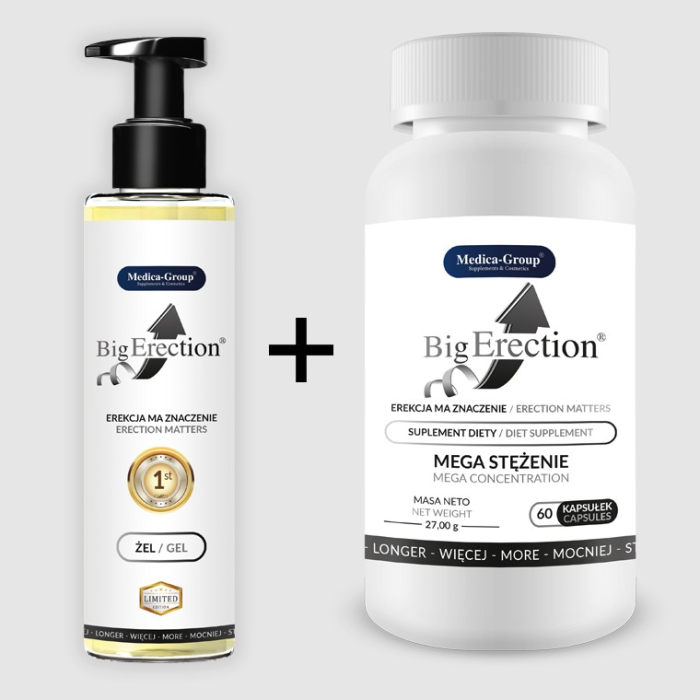 Лубрикант та гель 2-в-1 для ерекції та пролонгації BigErection Medica, 150 мл