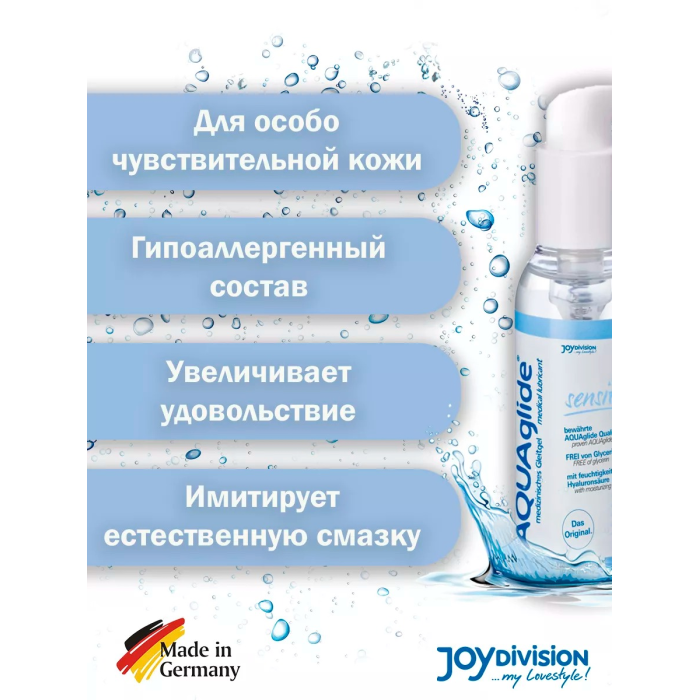 Лубрикант на водній основі AQUAglide Sensitive, нейтральний, 125 мл