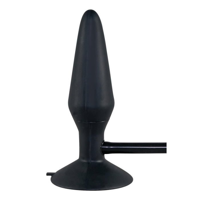 Анальна пробка на присосці з накачуванням You2Toys True Black чорна, 15 см х 4-10 см