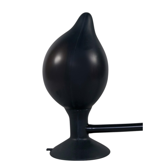 Анальна пробка на присосці з накачуванням You2Toys True Black чорна, 15 см х 4-10 см